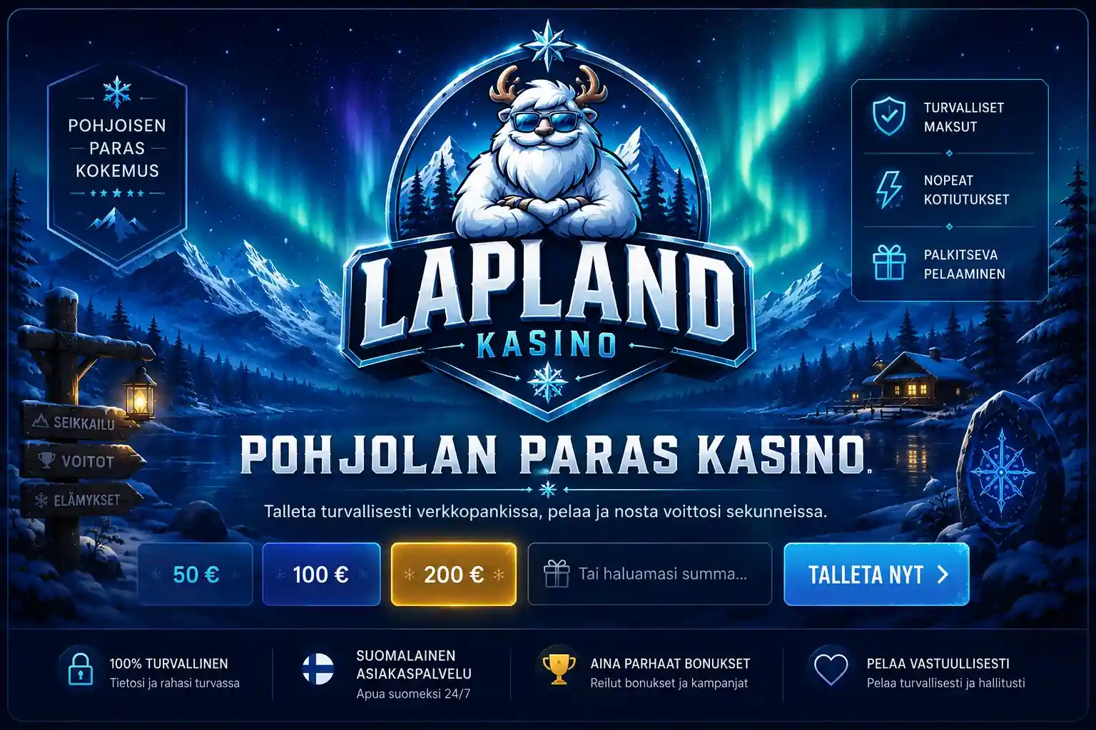 Lapin kasino, paras kokemus ja turvallinen pelaaminen Suomessa